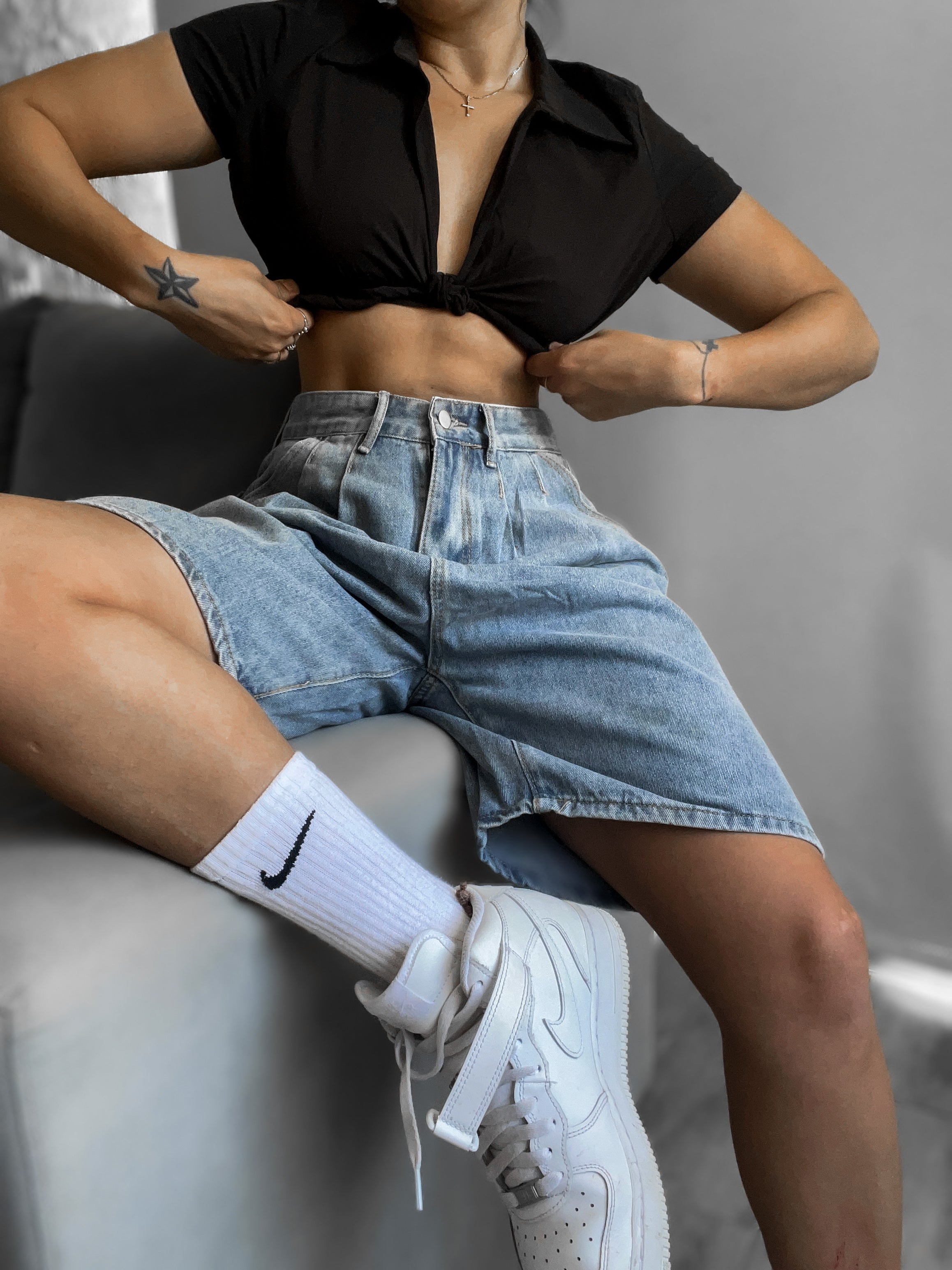 Short baggy jeans clasic