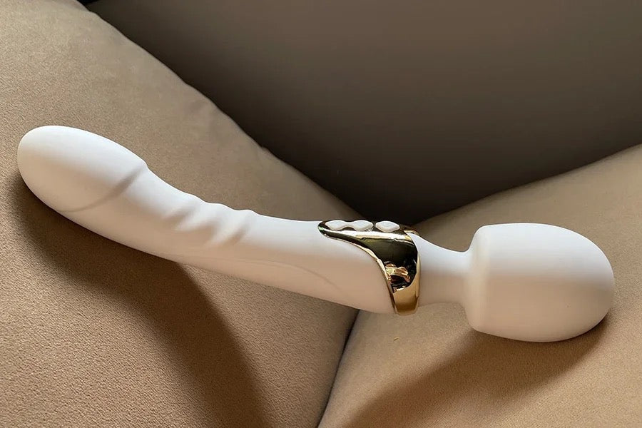 Vibrador de cabezal de silicona dual