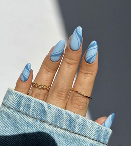 Uñas press on skyblue