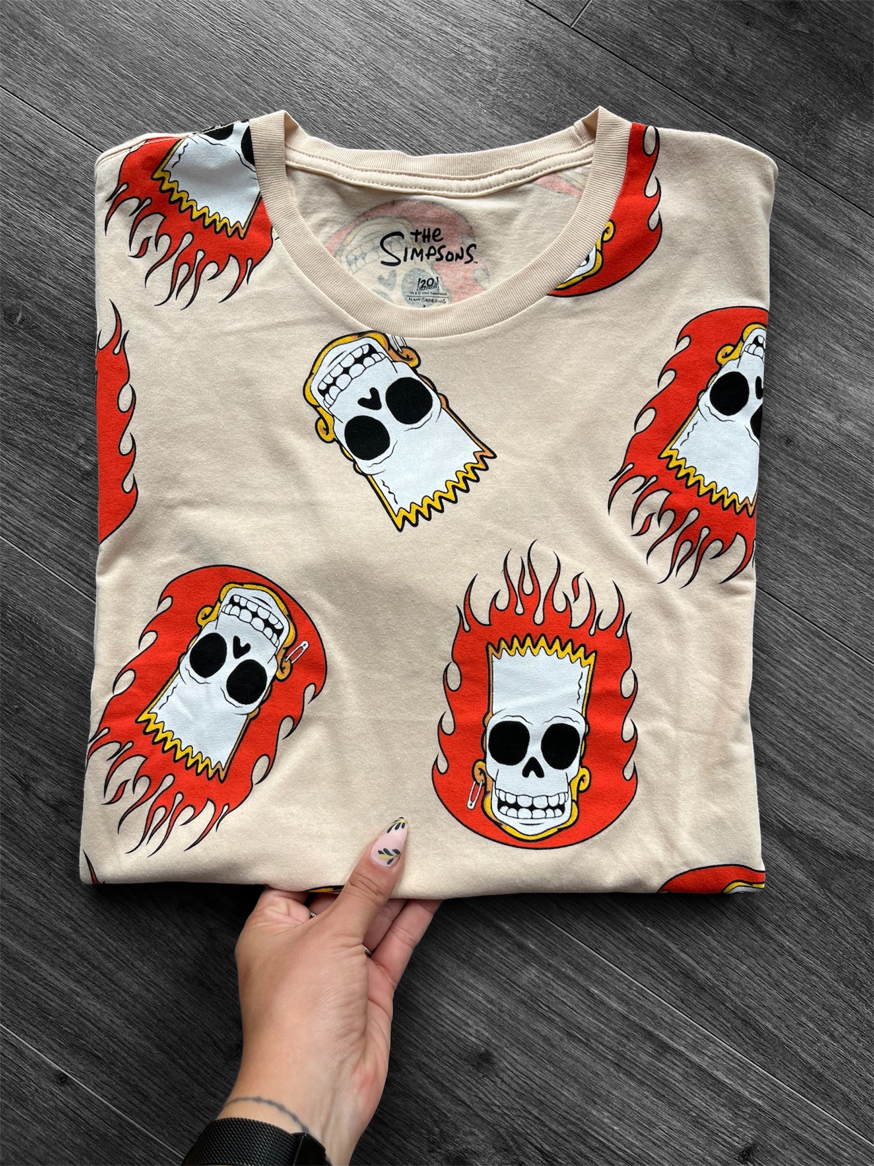 Remera bart fire unisex
