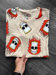 Remera bart fire unisex
