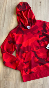 Buzo Adidas camuflado rojo y gris