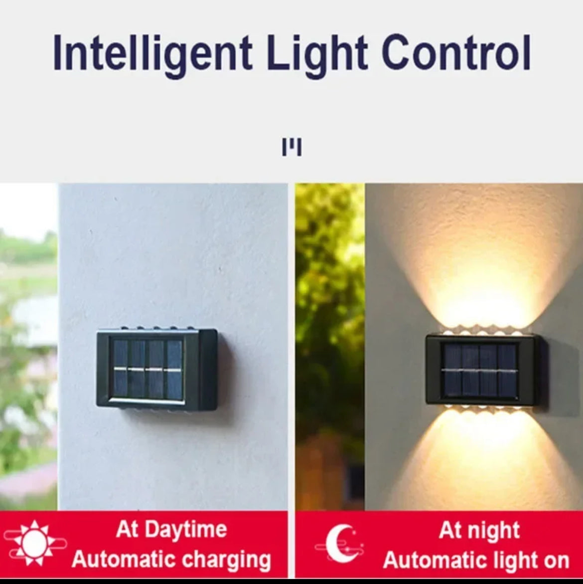 Luz exterior alimentada por energía solar LED x 2