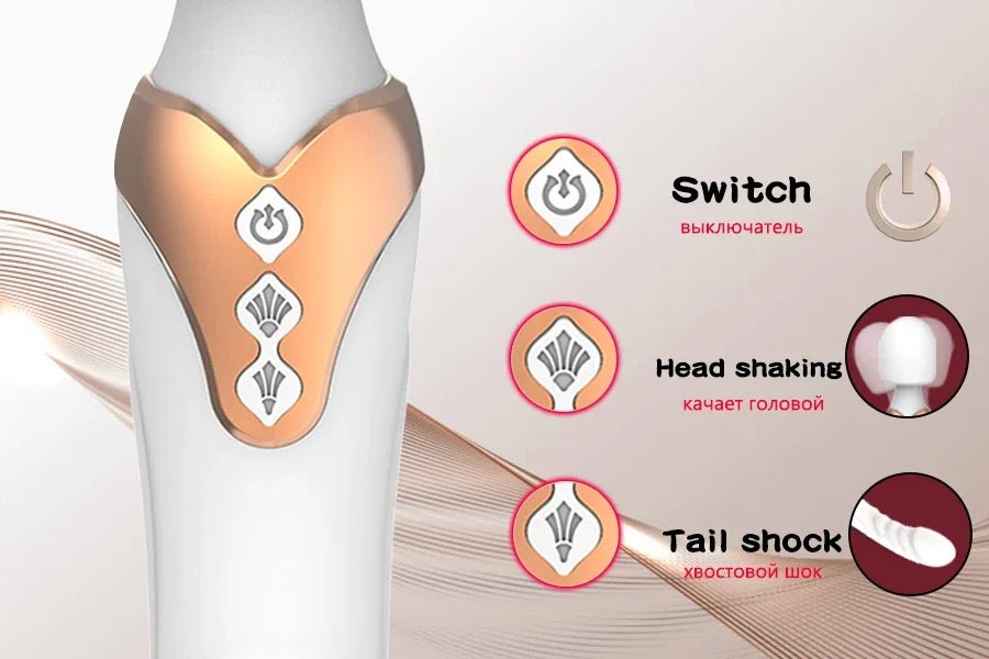 Vibrador de cabezal de silicona dual