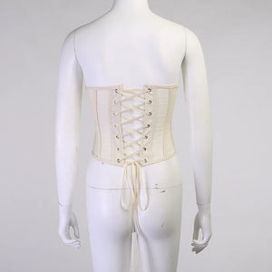 Corset microtul crema