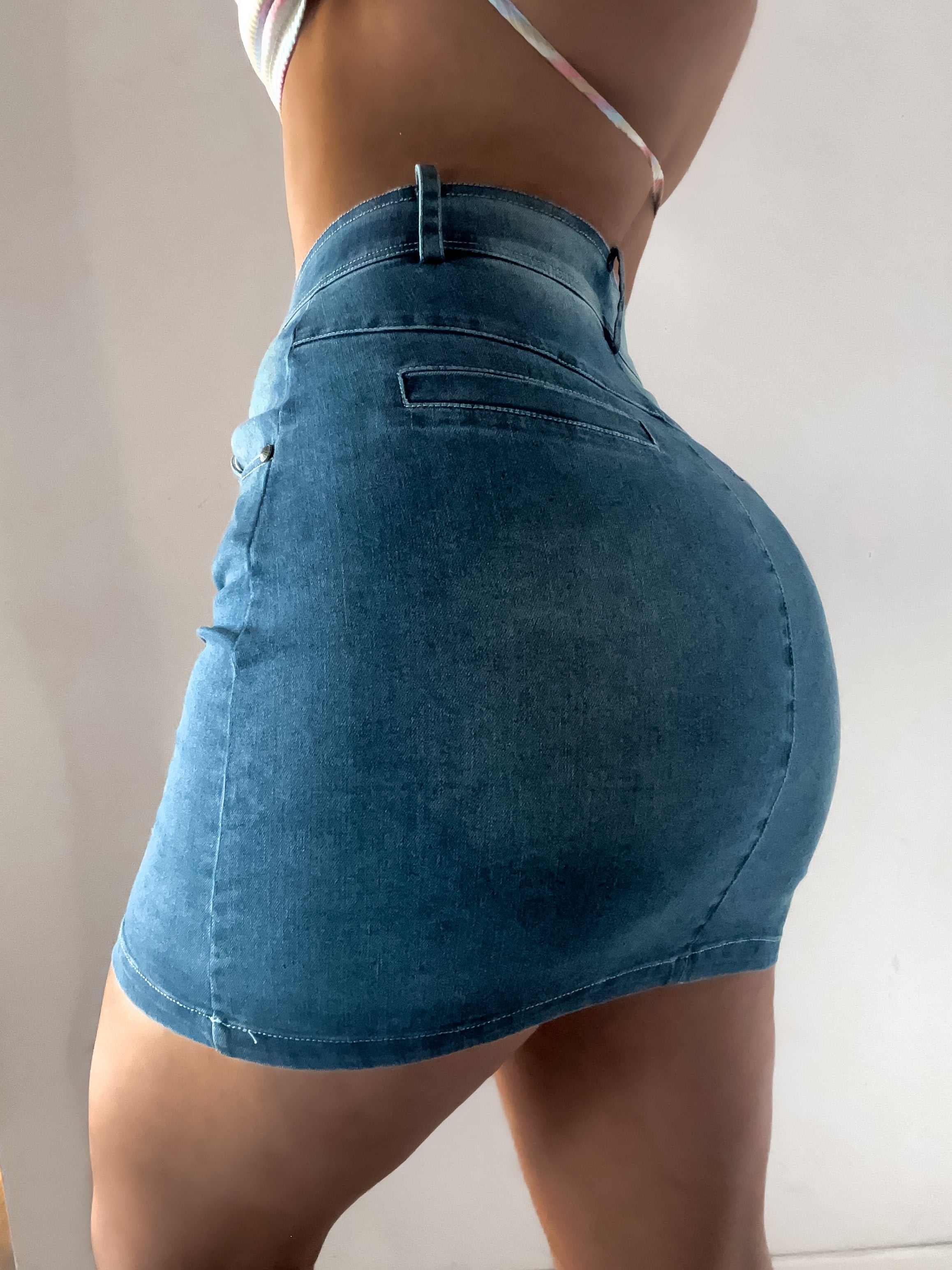 Pollera jeans mezclilla