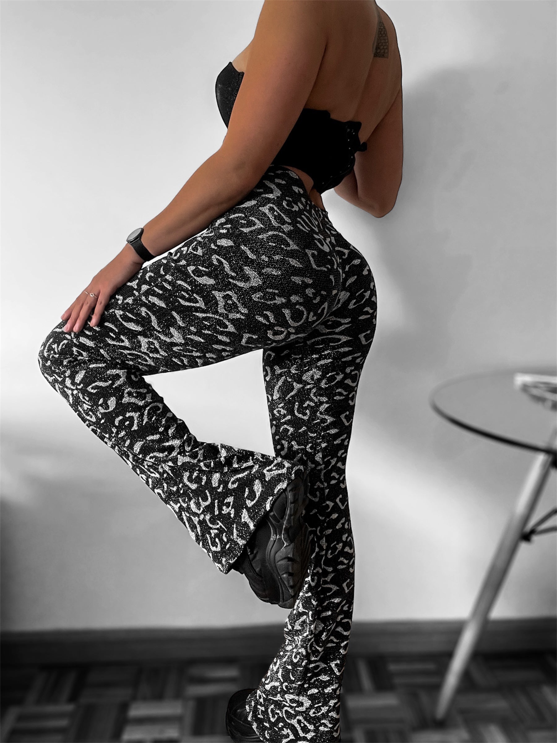 Calza Oxford lurex print