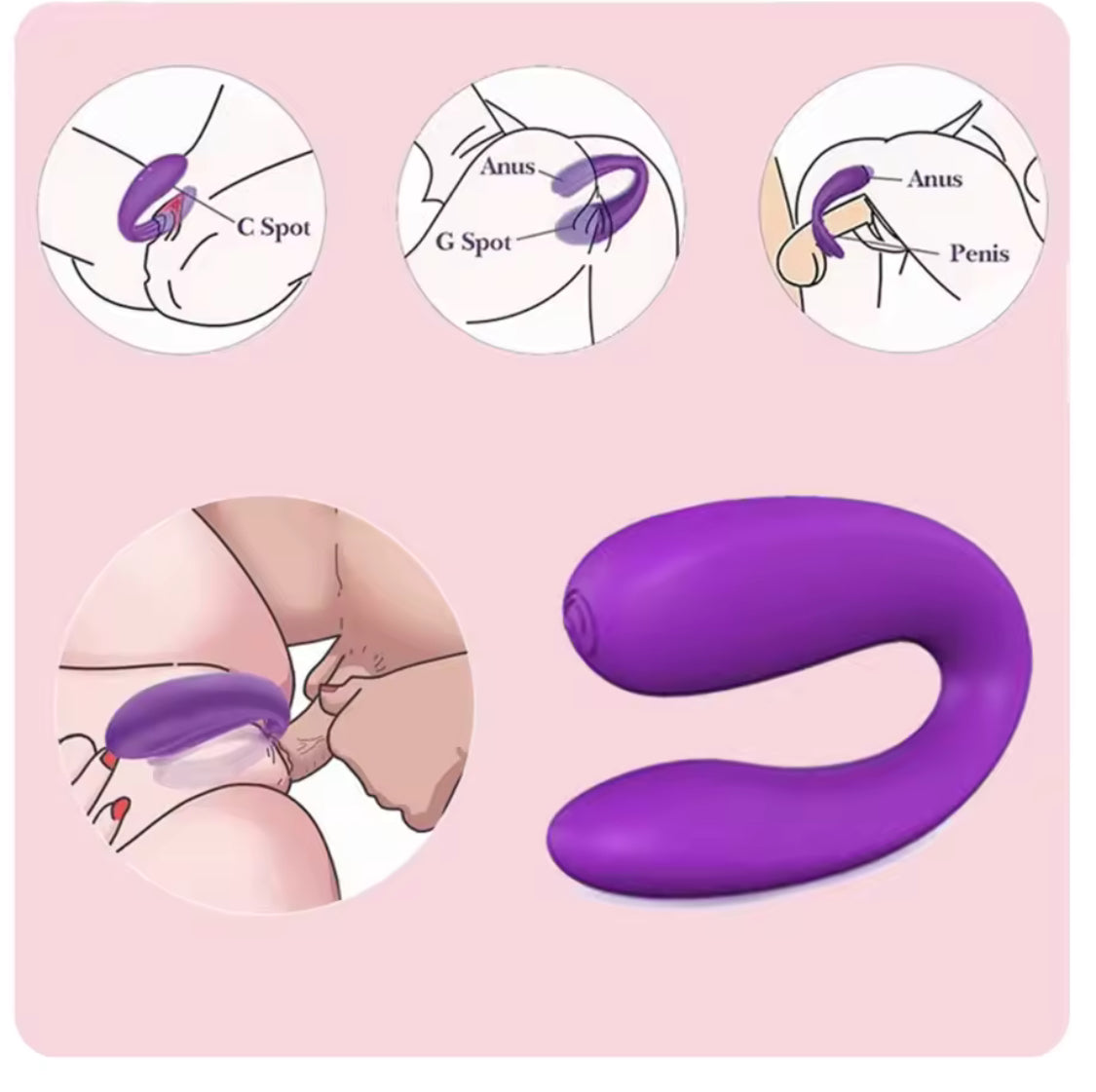 Vibrador tipo U estimulador de clitoris y punto G