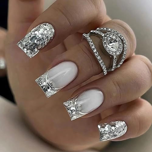Uñas PRESS ON winter shine
